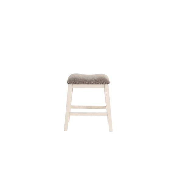 White Wood Tone - Antiqed Wash Finish - Dining Room Decor - 2 Counter Stools