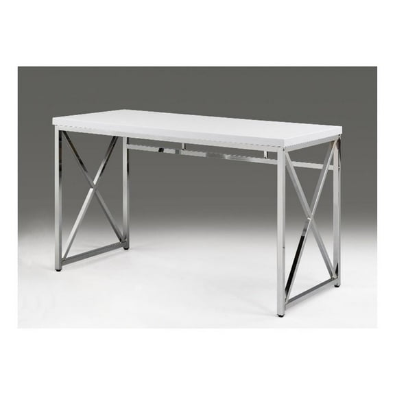 White Wood Top desk with Chrome Base