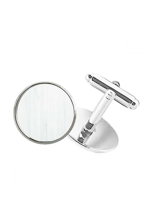 White Wood Veins Pattern Background Round Button Cuff Clip Stud Cufflinks