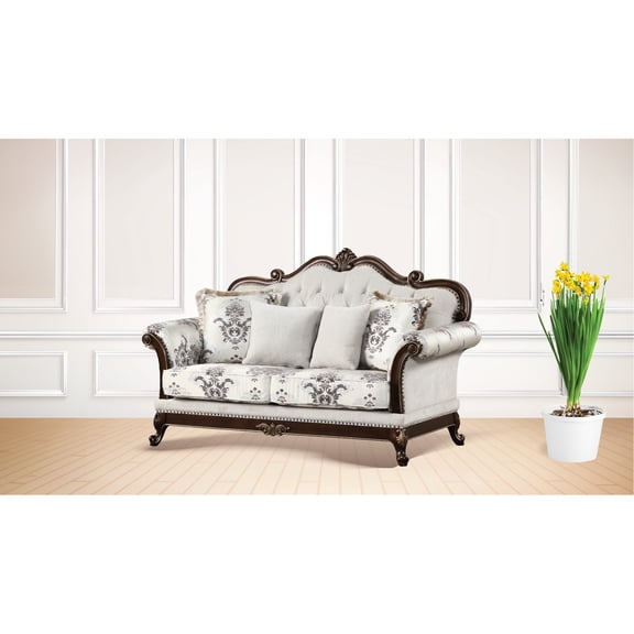 White Wood With Tufting - Conveys Royal Traditional Luxury And Grace Button Frame Flair For Living Area