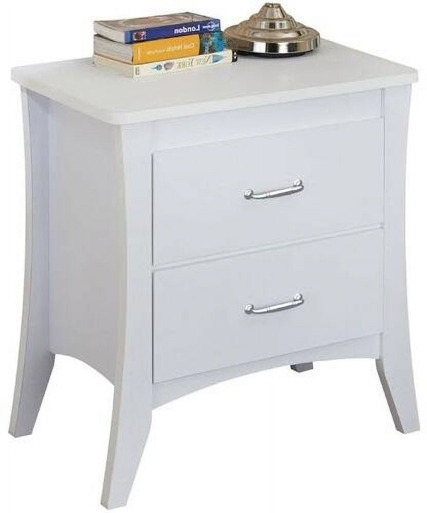 Sleek White 2-Drawer Nightstand in Particle Board and MDF