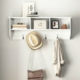thumbnail image 1 of White Wooden Coat Rack With 4 Hooks And Compact Storage Shelf For Entryway Functional Home Entry, 1 of 7