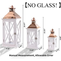 White Wooden Decorative Lantern Set of 3