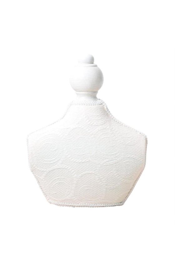 White Wooden Jewelry Rack Frame Hanging Necklace Bangle Jewelry Stand - 17x21cm