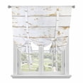 thumbnail image 1 of White Wooden Plank Balloon Curtains 63 Inch Length for Living Room/Bedroom, Country Vintage Farmhouse Wood Grain Rod Pocket Privacy Door Curtains Decorative Tie Up Shade for Window 52"x63", 1 of 8