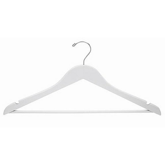 White Wooden Suit Hanger with Bar