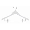 thumbnail image 1 of White Wooden Suit Hanger with Clips, 1 of 1