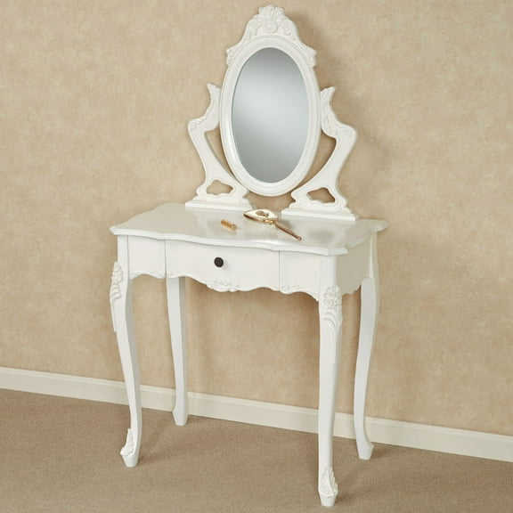 White Wooden Vanity Makeup Dressing Table with Drawer Wood