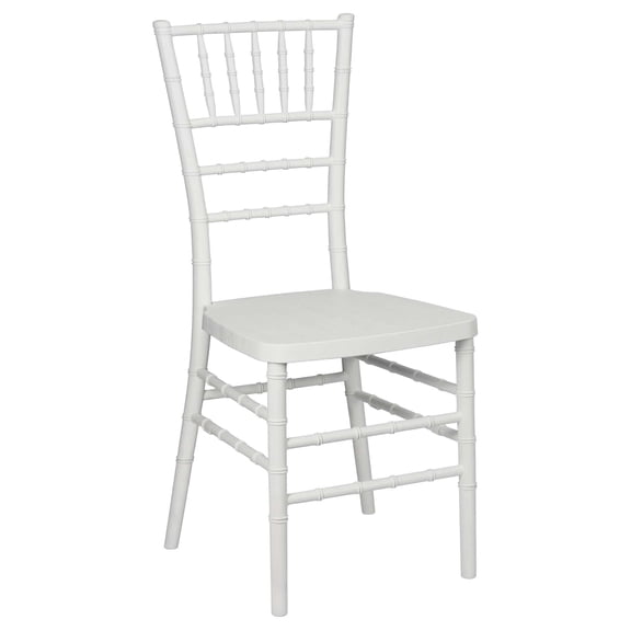 White Woodgrain Resin Steel Skeleton Chiavari Chair by Chivari