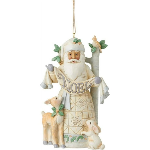 White Woodland Santa Noel Ornament