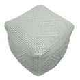 thumbnail image 1 of White Woolen Hand Woven Square Pouf, Footstool, Ottoman, Side table | TRD101, 1 of 6