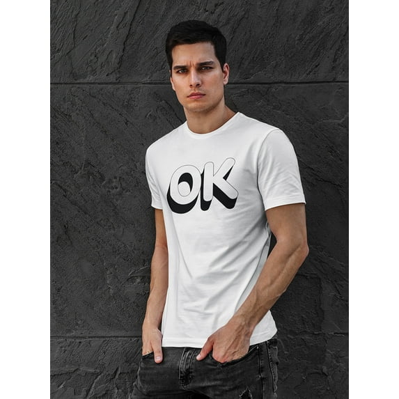 White Word Ok With Shadow Tee Men's -Image by Shutterstock