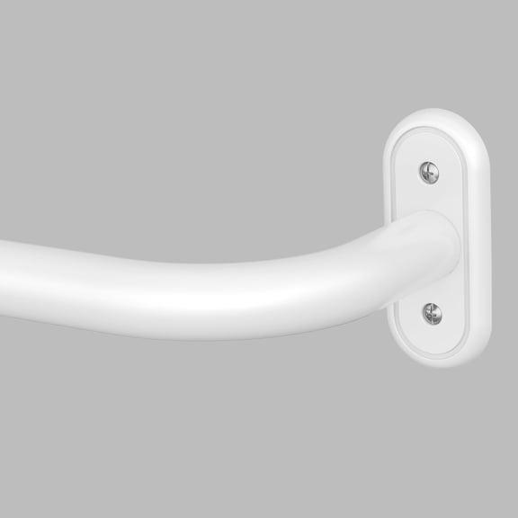 White Wrap Around Curtain Rod, Long Heavy Duty Blackout Curtain Rods for Windows 66 to 120 Inch, 1 Inch Adjustable Room Darkening Window Treatment Rods for Bedroom, Living Room, Sliding Door