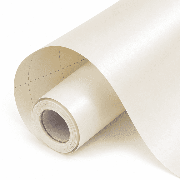 Off White Wrapping Paper, 17In x 33Ft Gift Wrapping Paper with Pearly Lustre | White Matte Flower Bouquet Wrapping Paper, Art Craft Paper Roll, for Wedding Birthday Christmas Bridal Shower