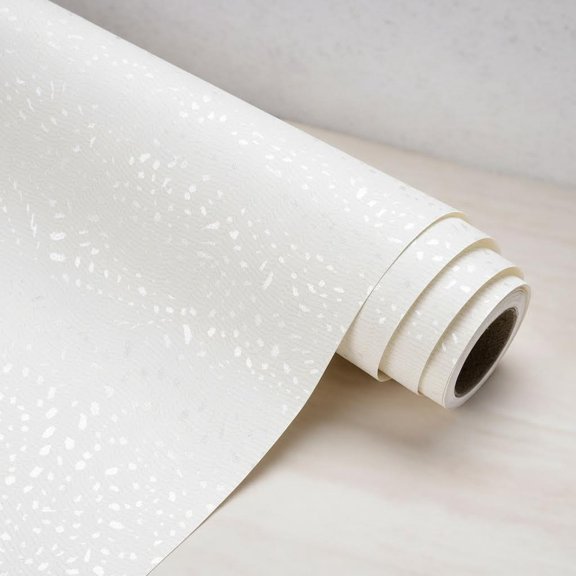 White Wrapping Paper Roll - Mini Roll - White with Silver Design