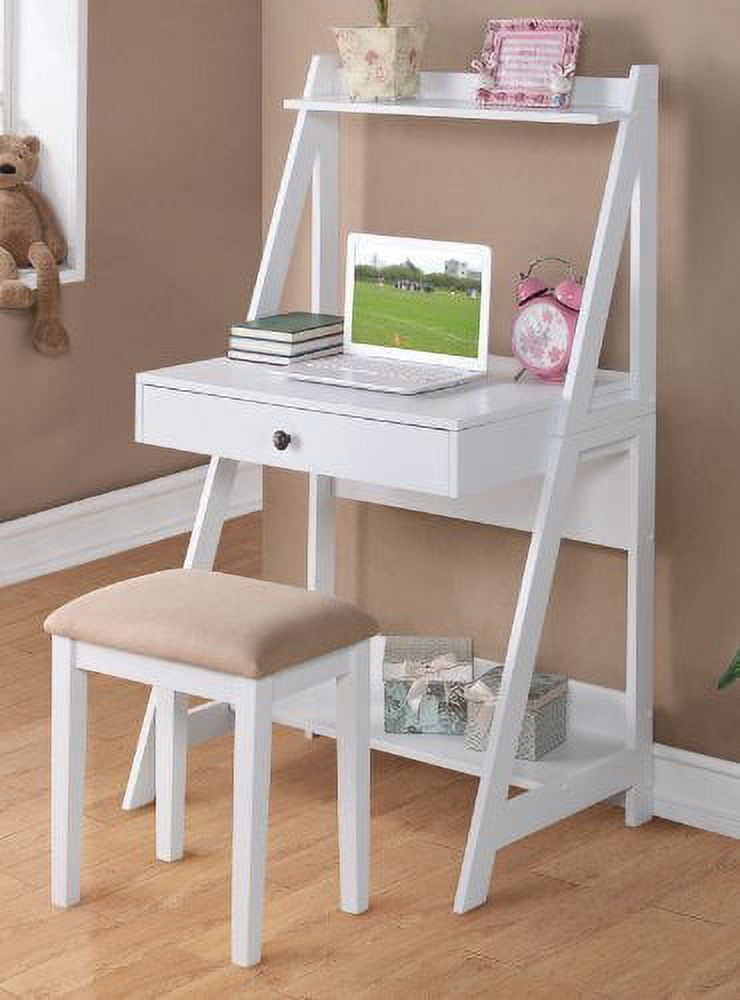 White Writing Desk and Stool Set - Walmart.com