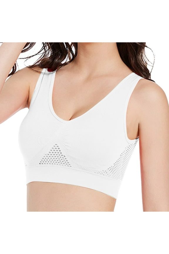 White X-Large New Women Yoga Gym Running Bra Fitness Sports Bra Push Workout Bra Up Hollow Bra Workout Womens Bras Comfortable Support Gym Yoga Bra