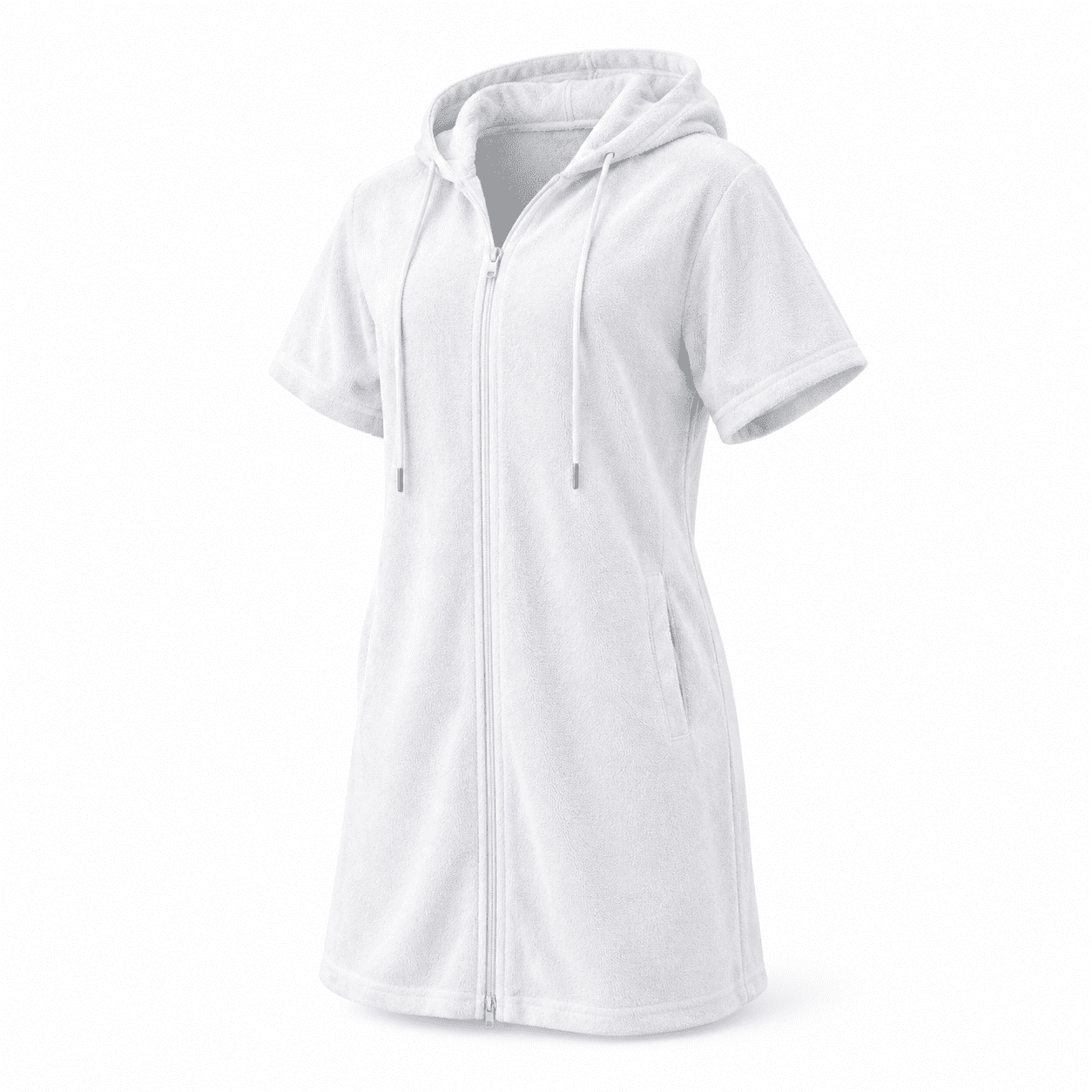 Swim Robe White X-Large Terry Cloth Swim Cover Up for Women Beach Bathing ...