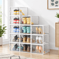 Stackable Platic Shoe Rack White XL Stackable Plastic Shoe Storage Box for Closet Organization ...