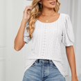 thumbnail image 1 of White XXL WIZUTIZ Tops for Women Trendy up to 50% Off Pure Colour Sports Fashion Tunics T-shirt Round Neck Linen Solid Tshirts Fluffy Ladies Blouse Plus Ultra Soft Tshirt Lightweight Short Sleeve Top, 1 of 6