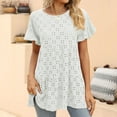 thumbnail image 1 of White XXL WIZUTIZ Tops Women's up to 30% Off Fashion Cozy Style Lightweight Pure Colour Tee Round Neck Linen Ladies Tops Plus Size Solid Tshirt Cotton Linen Fluffy T-shirt Tunics Short Sleeve Shirts, 1 of 5
