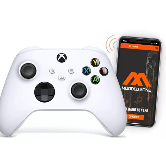 White Xbox One X SMART Custom Rapid Fire Modded Controller FPS mods. COD Warzone