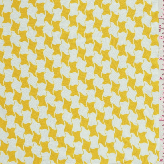 White/Yellow Charmeuse, Fabric Sold By the Yard
