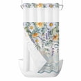 thumbnail image 1 of White Yellow Daisy No Hooks Shower Curtain with Snap-in Liner Eucalyptus Leaves Lavender Spring Wood Board Shower Curtains for Bathroom, Waterproof, Easy Install, Washable 54"x78", 1 of 9