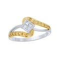 thumbnail image 1 of White & Yellow Natural Diamond Bypass Promise Ring in 10k White Gold (0.25 Cttw), 1 of 1