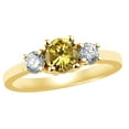 thumbnail image 1 of AFFY White & Yellow Natural Diamond Three Stone Fancy Ring in 14k Yellow Gold (0.75 cttw), 1 of 1