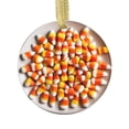 thumbnail image 1 of White Yellow Orange Candy Corn Gift Candy Sweet Tooth Candies Food Double Sided Ceramic Foodie Novelty Holiday Christmas Xmas Tree Ornament Gift Accessory (Flat Printed Design, NOT 3D), 1 of 3