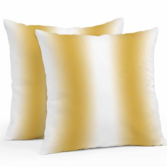 White Yellow Outdoor Pillow Covers Pack of 2 Gradient Modern Ombre Art Waterproof Throw Pillow Covers Decorative Cushion Cases for Patio Garden Tent Balcony Couch 18x18 inch