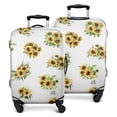 thumbnail image 1 of White Yellow Purple Flower Bouquet Sunflower Pattern Luggage Cover Fashion Suitcase Cover Baggage Covers Fit 25-28 Inch Luggage (Go Travel), 1 of 5