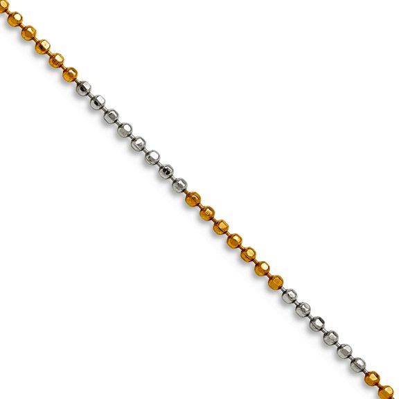 White Yellow Rhodium Brass Polished Spring-Ring 1.50mm plated Ball Necklace 20 In Pendant Necklace for Women