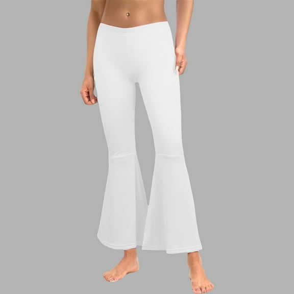 White Yoga Pants Women Ladies Solid Color High Waist Slim Fit Casual Flared Pants Trousers Sweatpants Womens Fashion