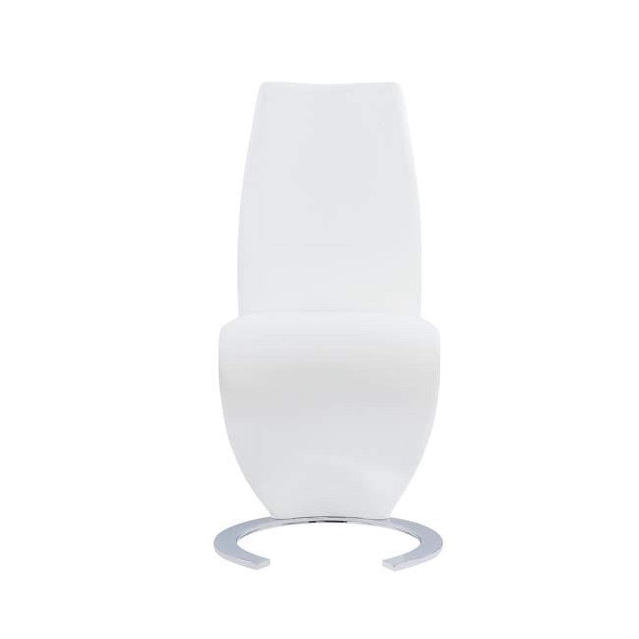 White Z Shape Design Dining Chairs with Horse Shoe Shape Base Pack of