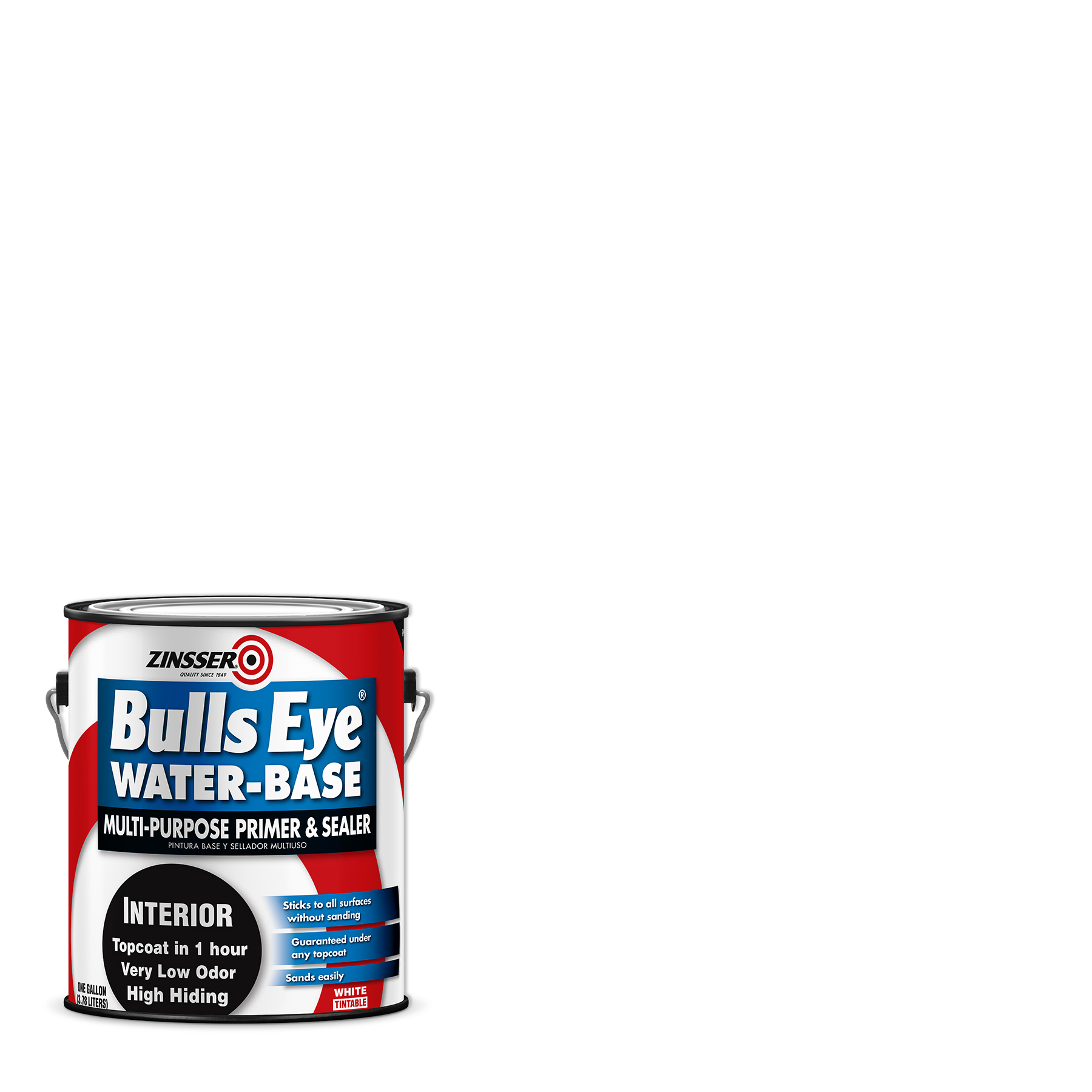 White, Zinsser Bulls Eye Water-Base Primer-2241, Gallon - image 1 of 8