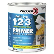 White, Zinsser Bulls Eye 1-2-3 Water-Based Primer-315830, 1 qt