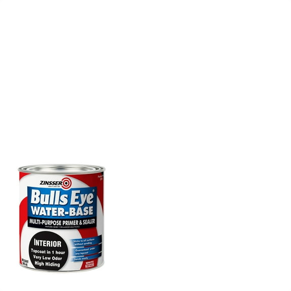 White, Zinsser Bulls Eye Water-Based Primer-303480, Quart