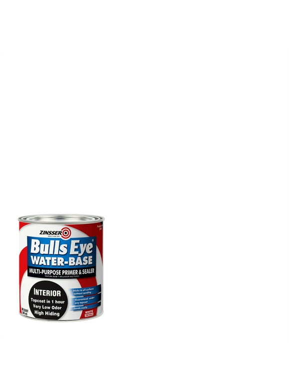 White, Zinsser Bulls Eye Water-Based Primer-303480, Quart