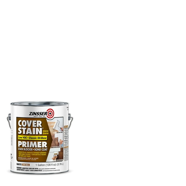 White, Zinsser Cover Stain Low VOC Stain Blocker Primer Flat271448