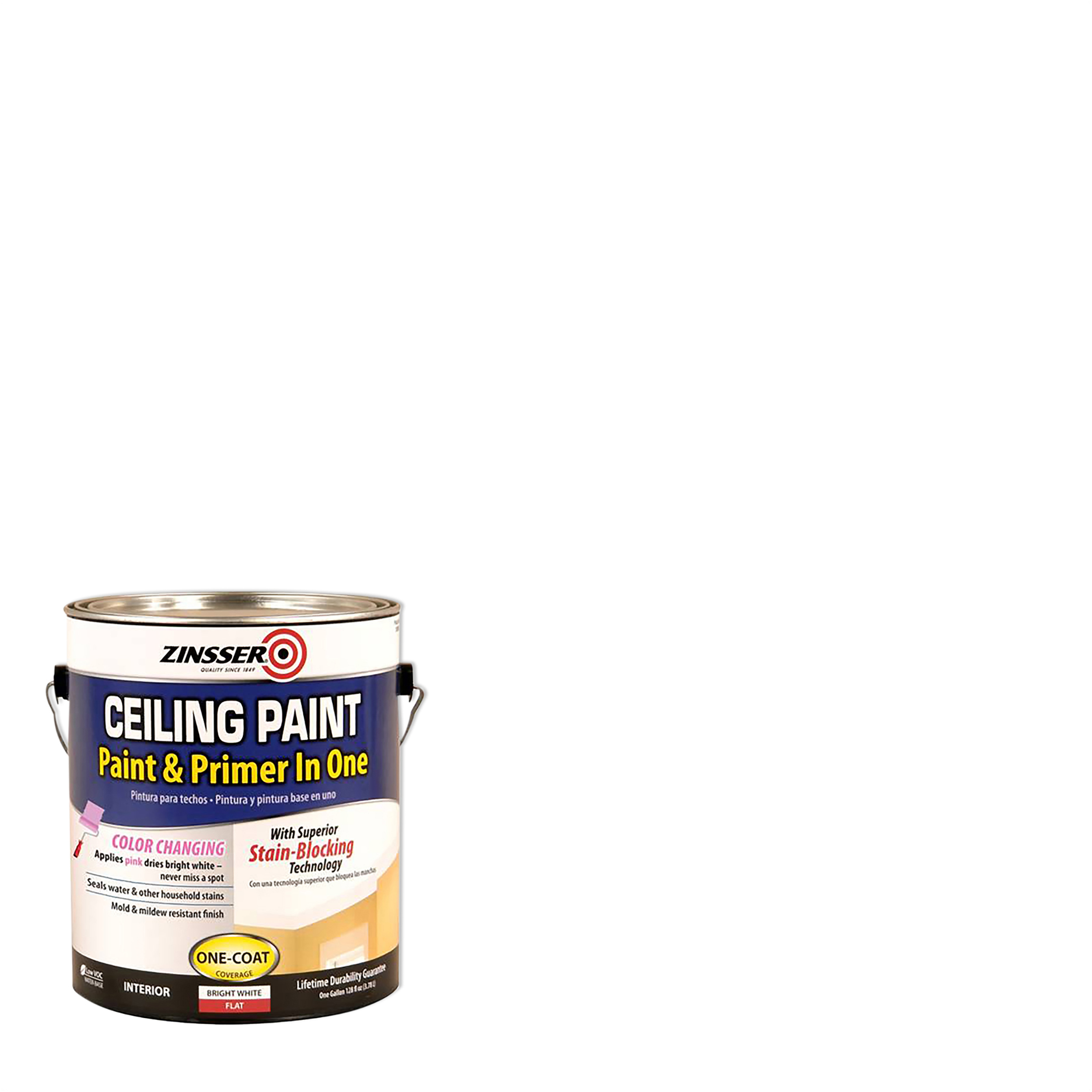 White, Zinsser Flat Ceiling Paint and Primer- Gallon, 2 Pack - image 1 of 6