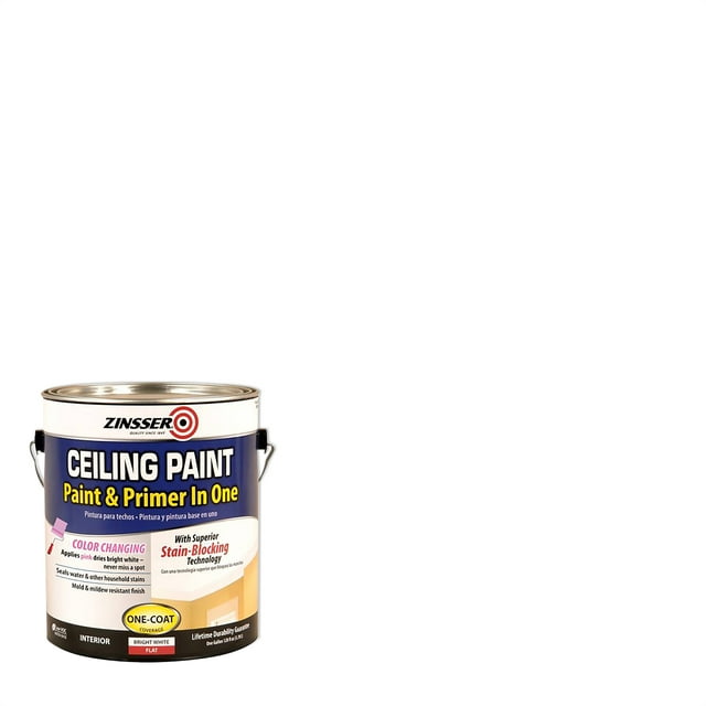 White, Zinsser Flat Ceiling Paint and Primer- Gallon, 2 Pack