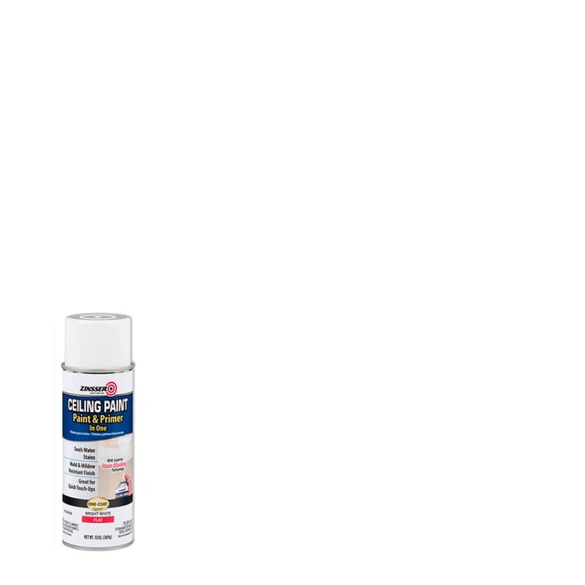 6 Pack, White, Zinsser Flat Ceiling Paint and Primer Spray- 13 oz