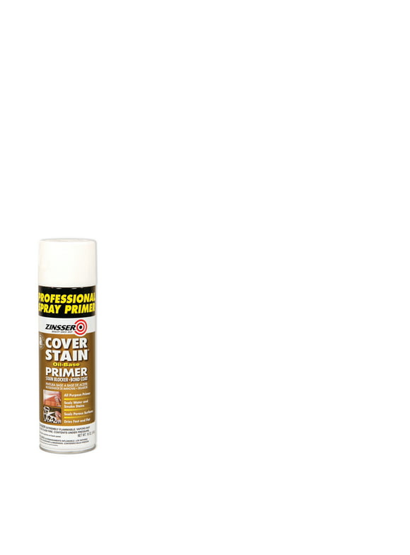 White, Zinsser Flat Cover Stain Oil Base Primer Spray (Pro Pack)- 16 oz, 1 Case ( 6 each)