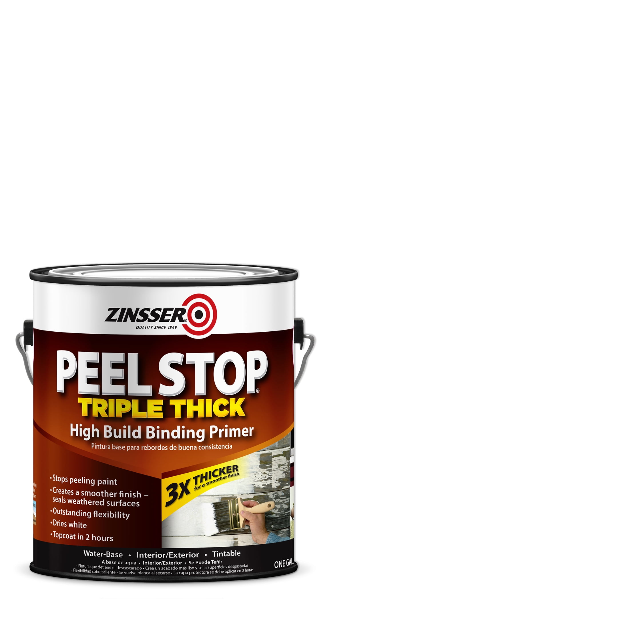 2 Pack, White, Zinsser Flat Peel Stop Triple Thick- Gallon - Walmart.com