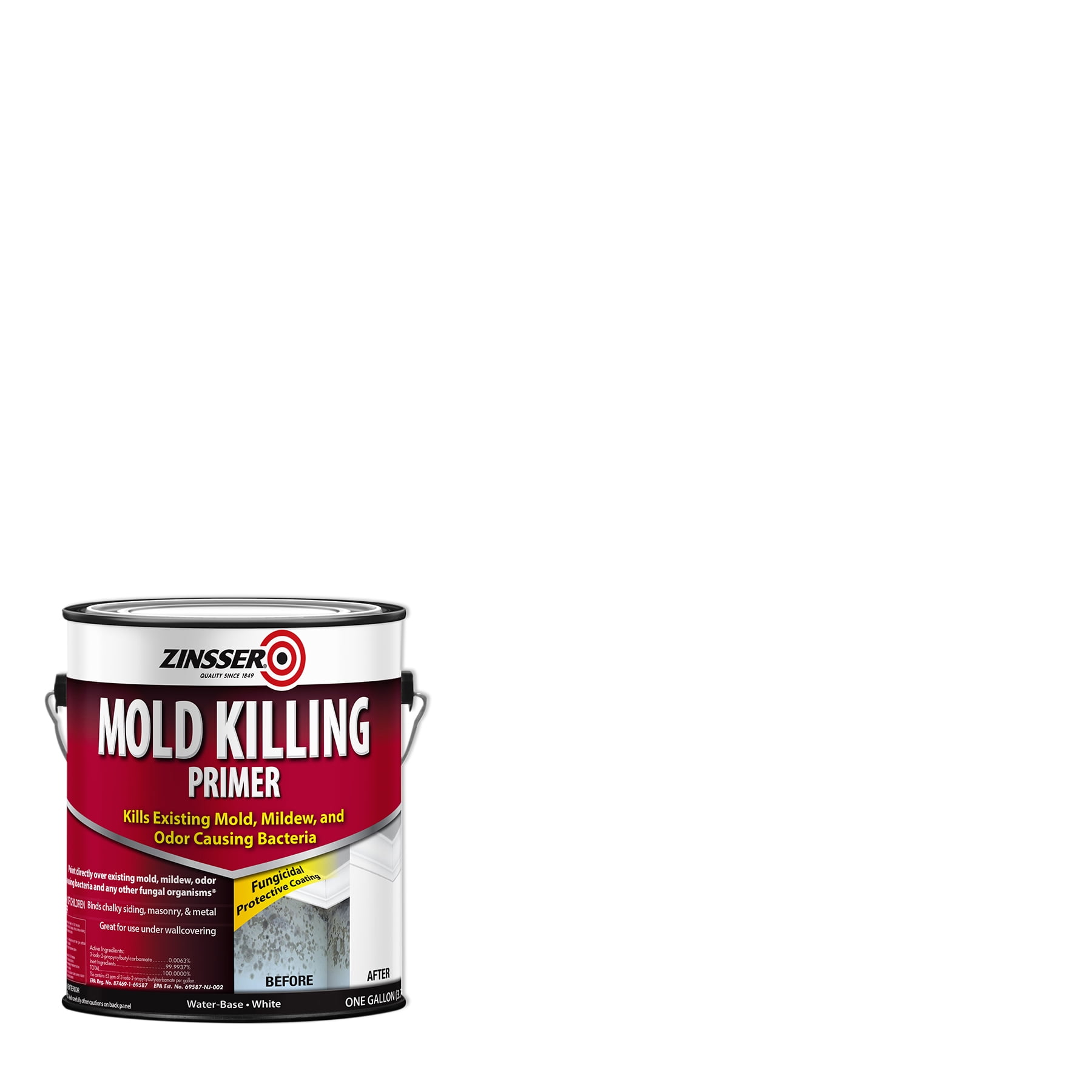 White, Zinsser Mold Killing Flat Primer Gallon, 2 Pack