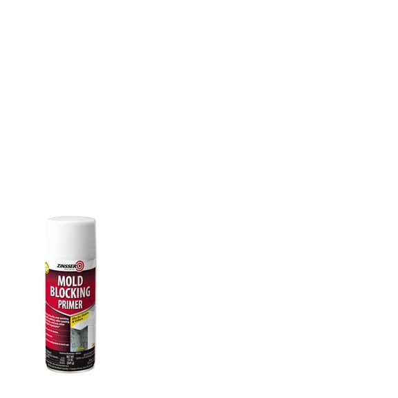 6 Pack, White, Zinsser Mold Killing Flat Primer Spray- 13 oz