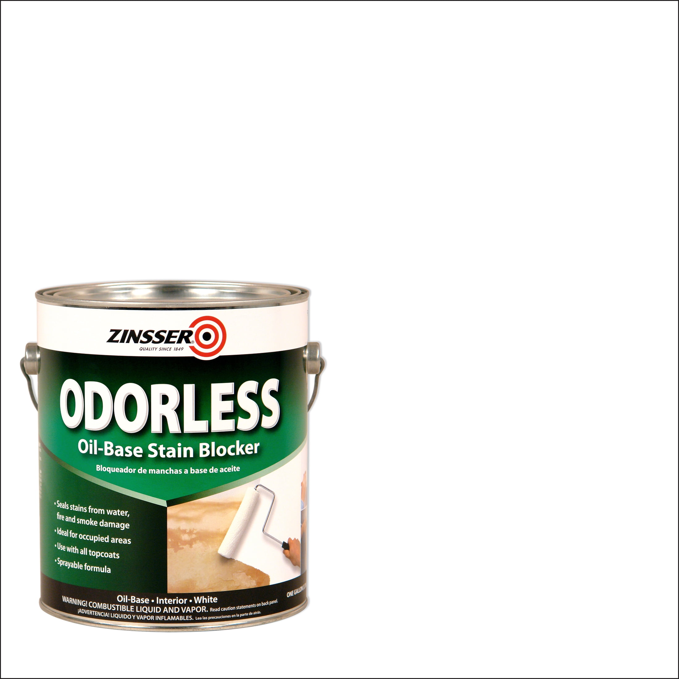 White, Zinsser Odorless OilBase Interior Stain Blocker Primer 391325, 1 Gallon 2 Pack