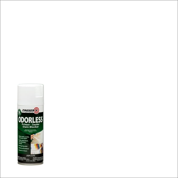 White, Zinsser Odorless Oil-Based Stain Blocker Interior Primer and Sealer Flat Spray- 3959, 13 oz.- 6 Pack